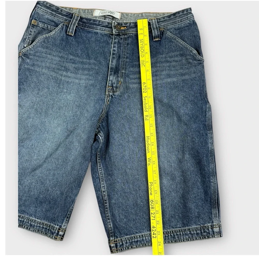 Urban Up Pipeline Men Carpenter Denim Shorts Jorts Blue Size 36 Relaxed Workwear